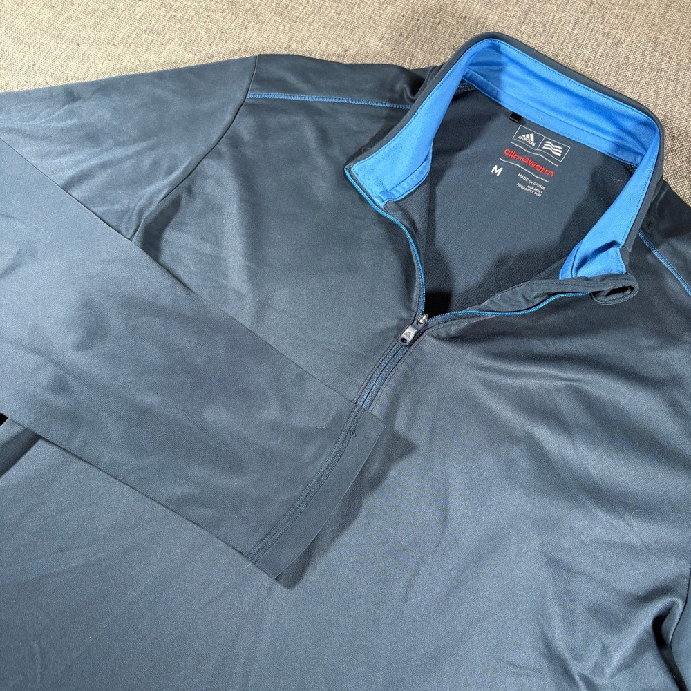 Adidas Golf Quarter Zip Pullover Mens Size M Navy Blue ClimaWarm Thermal Layer